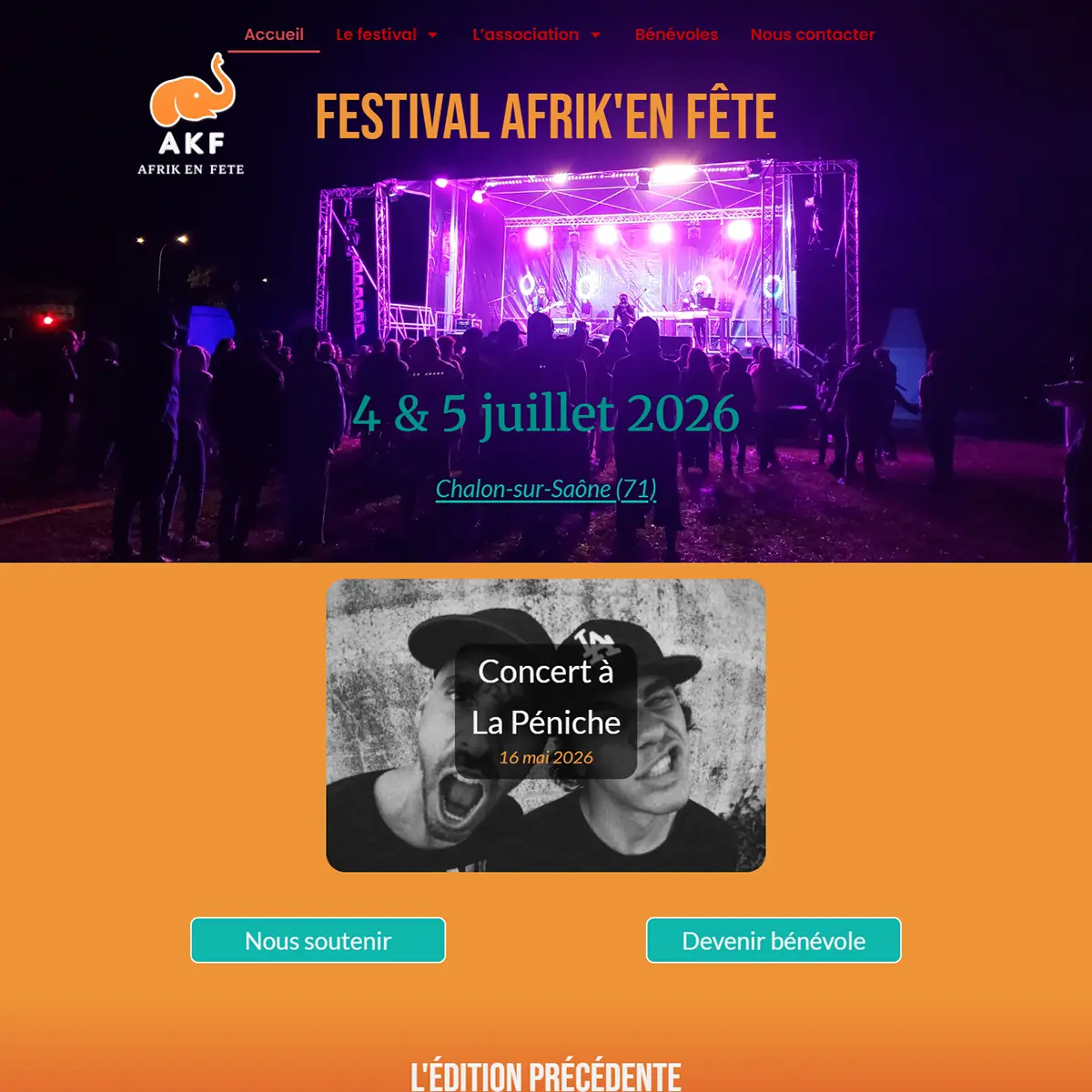 Site Afrik'En Fête — page d'accueil