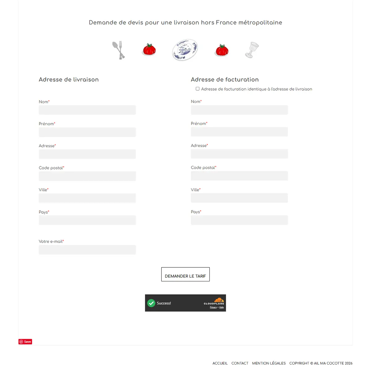 Site Ail Ma Cocotte — achat international