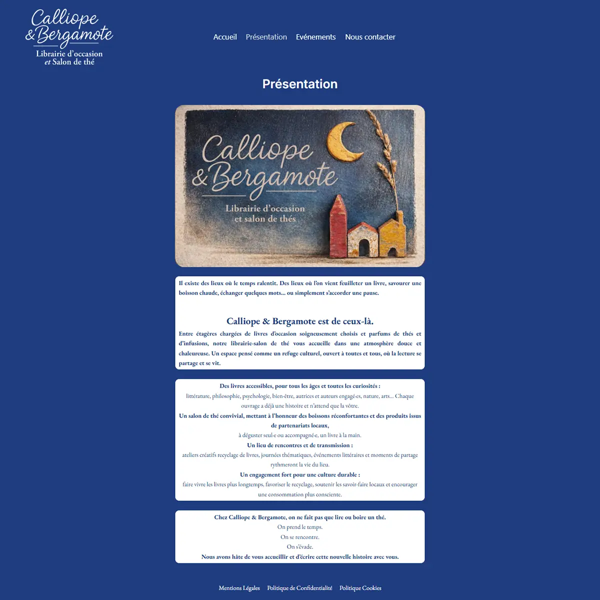 Site Calliope & Bergamote — présentation