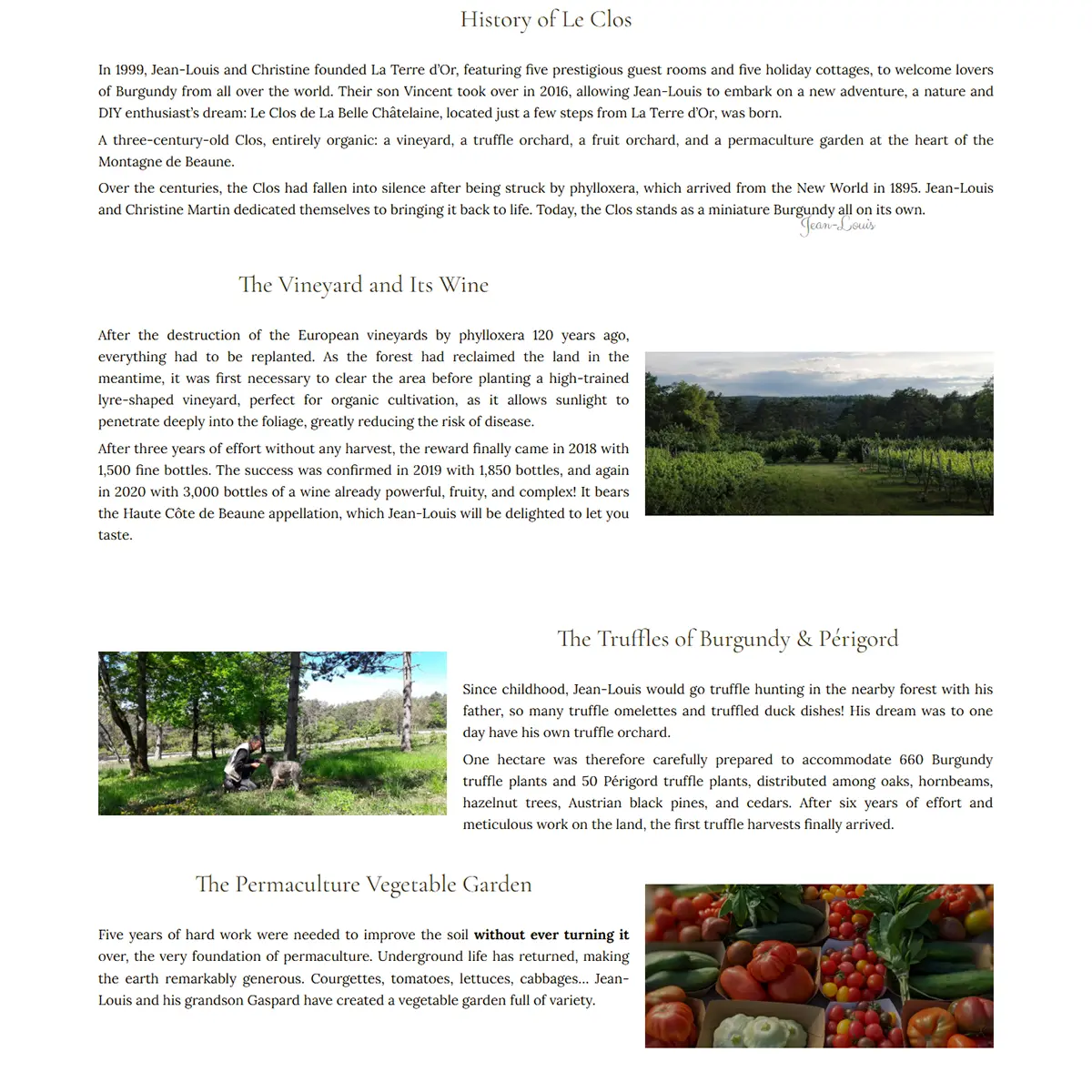 Site Le Clos de la Belle Châtelaine — le clos